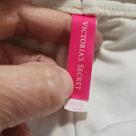 Victoria's Secret Blue & White Bikini Set L Bottom Top Is 34C - Picture 2 of 8